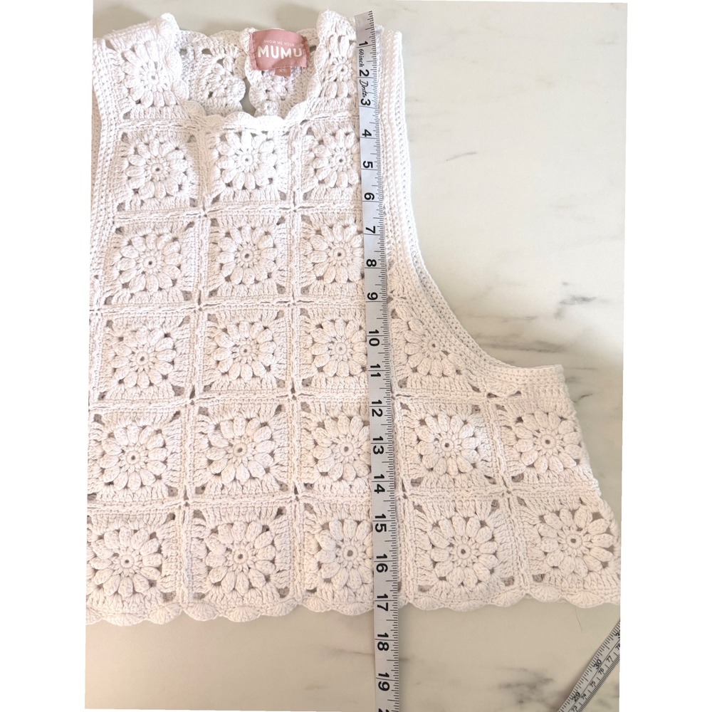 Show Me Your Mumu Laguna Top White Daisy Crochet Cotton Boho Crop XS Festival - Picture 8 of 8